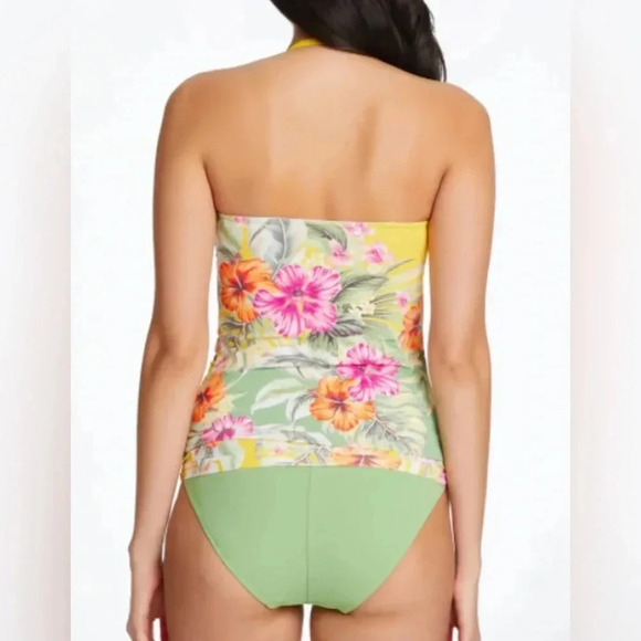 Bleu Rod Beattie  Paradiso Bandeau Tankini Top and Sarong Hipster Bottom - Picture 4 of 13